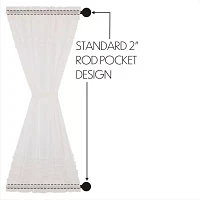 Vhc Brands Ruffle Sheer Petti Sheer Rod Pocket Single Door Panel Curtains