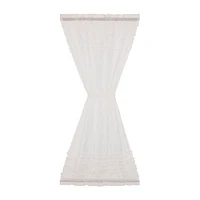 Vhc Brands Ruffle Sheer Petti Sheer Rod Pocket Single Door Panel Curtains