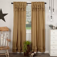 Vhc Brands Simple Life Ruffled Rod Pocket Light-Filtering Set of 2 Curtain Panels