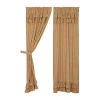 Vhc Brands Simple Life Ruffled Rod Pocket Light-Filtering Set of 2 Curtain Panels