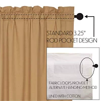 Vhc Brands Simple Life Prairie Rod Pocket Light-Filtering Set of 2 Curtain Panel