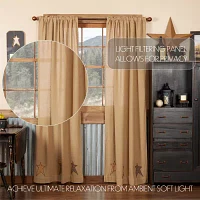 Vhc Brands Stratton Rod Pocket Embellished Light-Filtering Set of 2 Curtain Panel