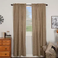 Vhc Brands Sawyer Plaid Rod Pocket Light-Filtering Set of 2 Curtain Panel