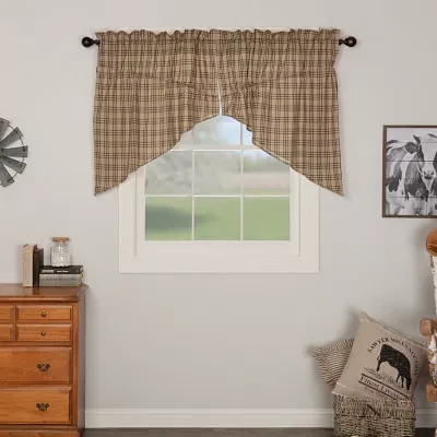 Vhc Brands Sawyer Plaid Prairie Swag Rod Pocket Tailored Valance