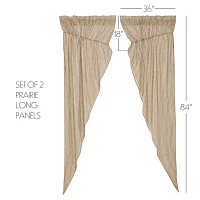 Vhc Brands Sawyer Ticking Prairie Rod Pocket Light-Filtering Set of 2 Curtain Panel