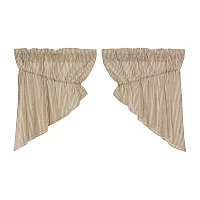 Vhc Brands Sawyer Ticking Prairie Swag Rod Pocket Tailored Valances