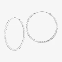 Silver Treasures Sterling Silver Round Hoop Earrings