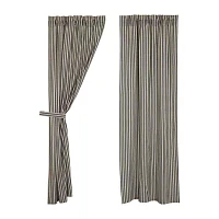 Vhc Brands Ashmont Ticking Rod Pocket Light-Filtering Set of 2 Curtain Panel
