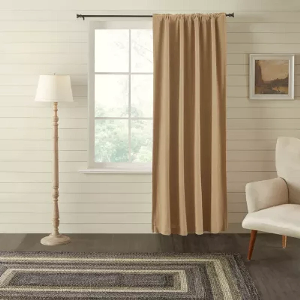 Vhc Brands Cotton Burlap Blackout Rod Pocket Single Curtain Panel