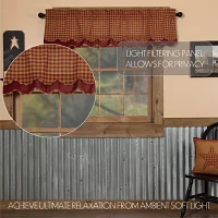 Vhc Brands Country Check Layered Rod Pocket Scallop Valance