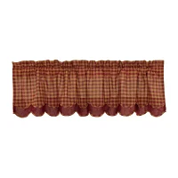 Vhc Brands Country Check Layered Rod Pocket Scallop Valance