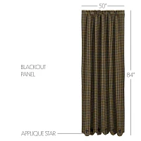 Vhc Brands Country Star Blackout Rod Pocket Single Curtain Panel