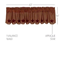 Vhc Brands Country Star Rod Pocket Scallop Valance