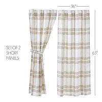 Vhc Brands Country Woven Plaid Rod Pocket Light-Filtering Set of 2 Curtain Panel