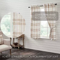Vhc Brands Country Woven Plaid Rod Pocket Light-Filtering Set of 2 Curtain Panel