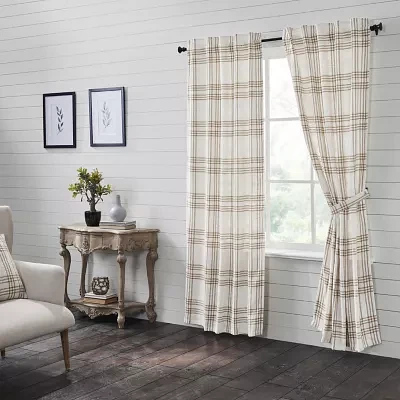 Vhc Brands Country Woven Plaid Rod Pocket Light-Filtering Set of 2 Curtain Panels