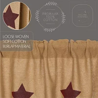 Vhc Brands Cotton Burlap Star Rod Pocket Tailored Valance