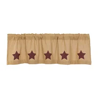 Vhc Brands Cotton Burlap Star Rod Pocket Tailored Valance