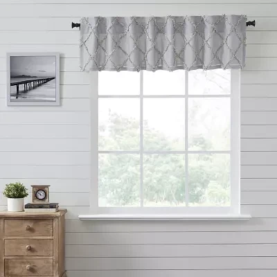 Vhc Brands Frayed Lattice Rod Pocket Tailored Valance