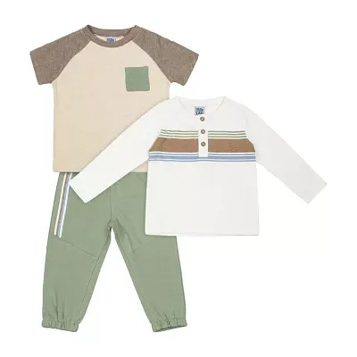 Little Lad Baby Boys 3-pc. Pant Set