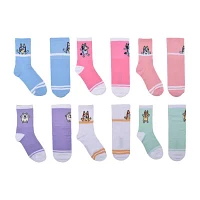 Little & Big Girls 6 Pair Bluey Crew Socks