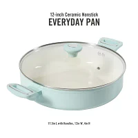 Martha Stewart Ceramic Non-Stick 12" Everyday Pan with Lid