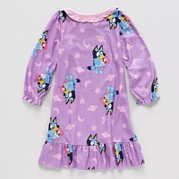 Toddler Girls Bluey Crew Neck Long Sleeve Nightgown