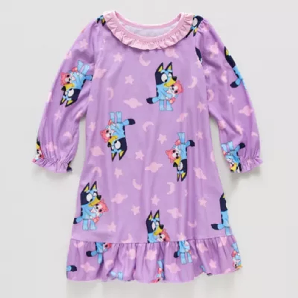 Toddler Girls Bluey Crew Neck Long Sleeve Nightgown