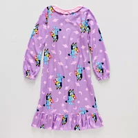 Little & Big Girls Bluey Crew Neck Long Sleeve Nightgown