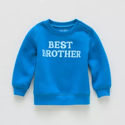 Okie Dokie Baby Boys Crew Neck Long Sleeve Fleece Sweatshirt