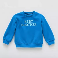 Okie Dokie Toddler & Little Boys Crew Neck Long Sleeve Fleece Sweatshirt