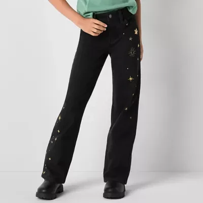 Thereabouts Little & Big Girls Star Embellished Wide Leg Jean