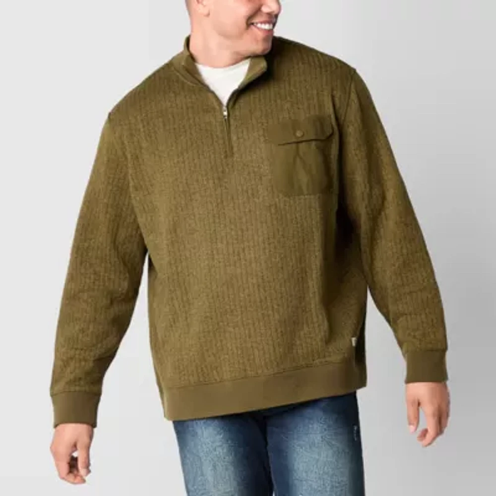 Frye and Co. Big Tall Mens Mock Neck Long Sleeve Pullover Sweater