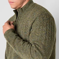 Frye and Co. Qtr Zip Big and Tall Mens Mock Neck Long Sleeve Pullover Sweater