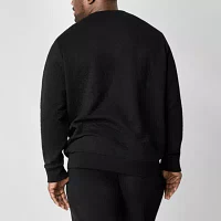 Shaquille O'Neal XLG Quilted Texture Fleece Big and Tall Mens Long Sleeve Sweatshirt