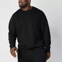 Shaquille O'Neal XLG Quilted Texture Fleece Big and Tall Mens Long Sleeve Sweatshirt