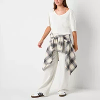 Arizona Womens Wide Leg Sweatpant-Juniors