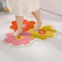 Town And Country Blossom Yellow Bath Rug
