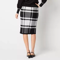 Liz Claiborne Womens Mid Rise Pencil Skirt