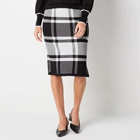 Liz Claiborne Womens Mid Rise Pencil Skirt