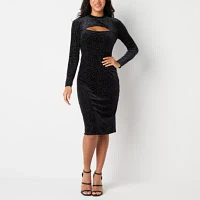 Bold Elements Womens Long Sleeve Bodycon Dress