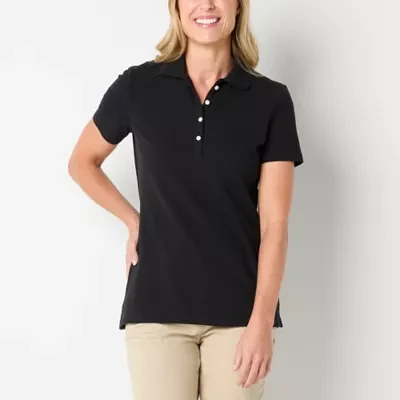 St. John's Bay Womens Short Sleeve Polo Shirt