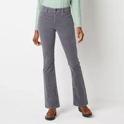 St. John's Bay Secretly Slender Womens Mid Rise Bootcut Corduroy Pant