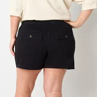 a.n.a Womens Mid Rise Denim Short-Plus