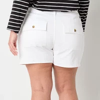 a.n.a Womens Mid Rise Denim Short-Plus