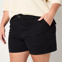 a.n.a Womens Mid Rise Denim Short-Plus