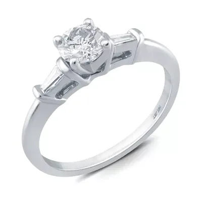 LIMITED QUANTITIES! Womens 1/2 CT. T.W. Genuine White Diamond 14K White Gold Engagement Ring