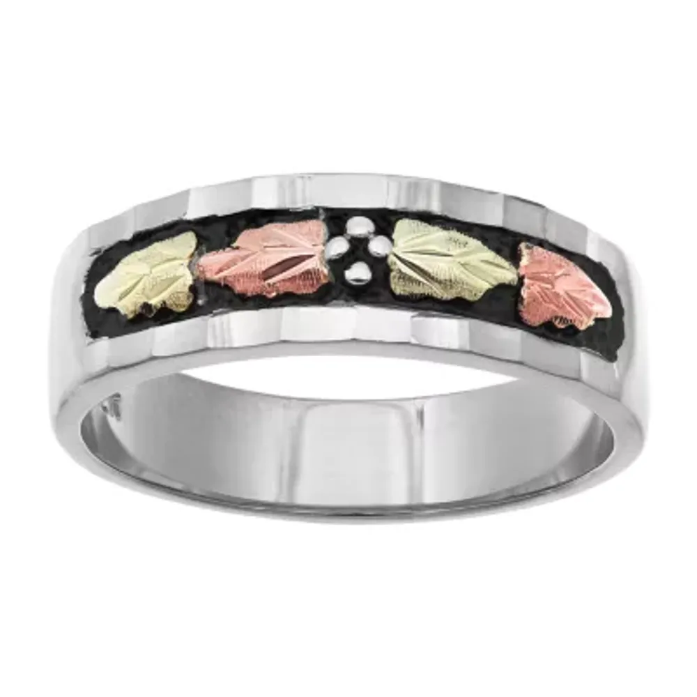 Landstroms Black Hills Gold Womens Sterling Silver Wedding Band