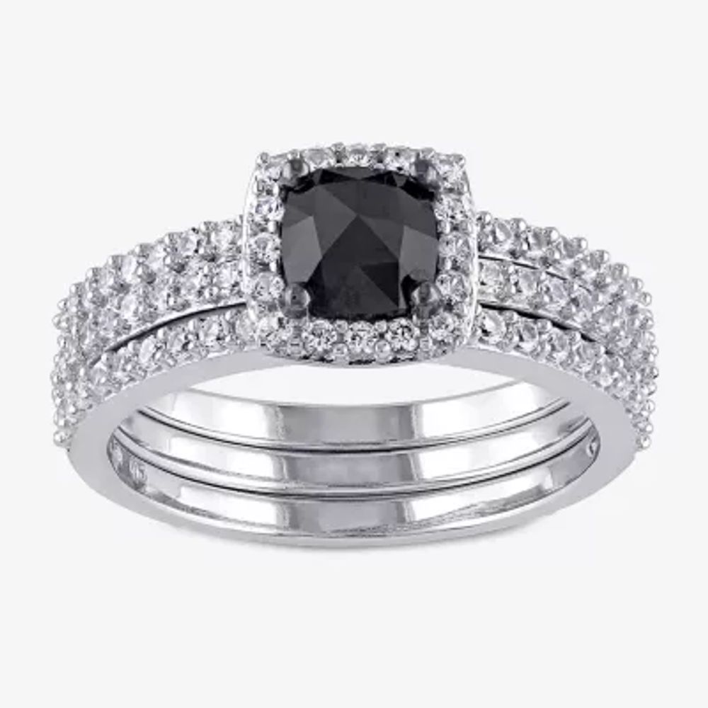 Midnight Black Diamond 1 1/2 CT.T.W. White and Color-Enhanced 10K Gold Bridal Set