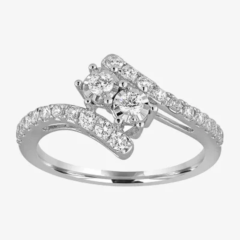 Two Forever™ 1 CT.T.W. Natural Diamond Two-Stone 10K White Gold Ring